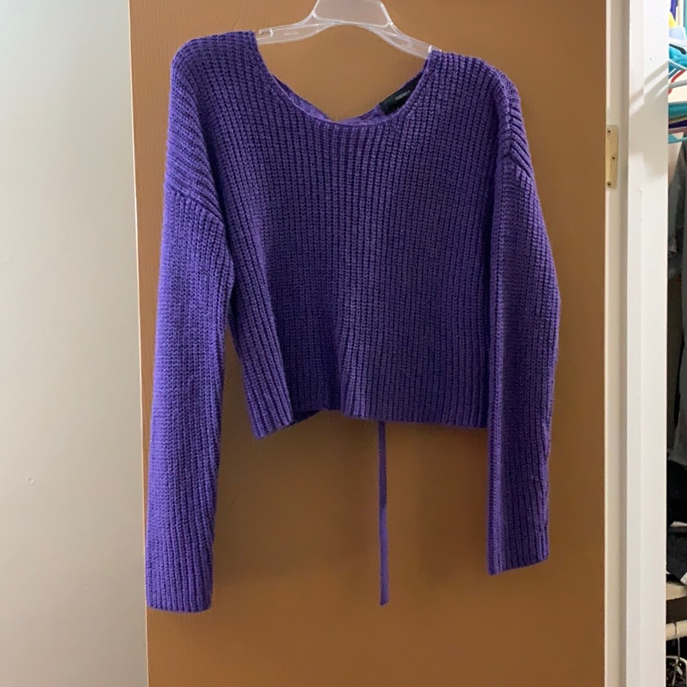 💚 6 items for $25 💚▪️ FOREVER 21 ▪️ Purple Crop Sweater